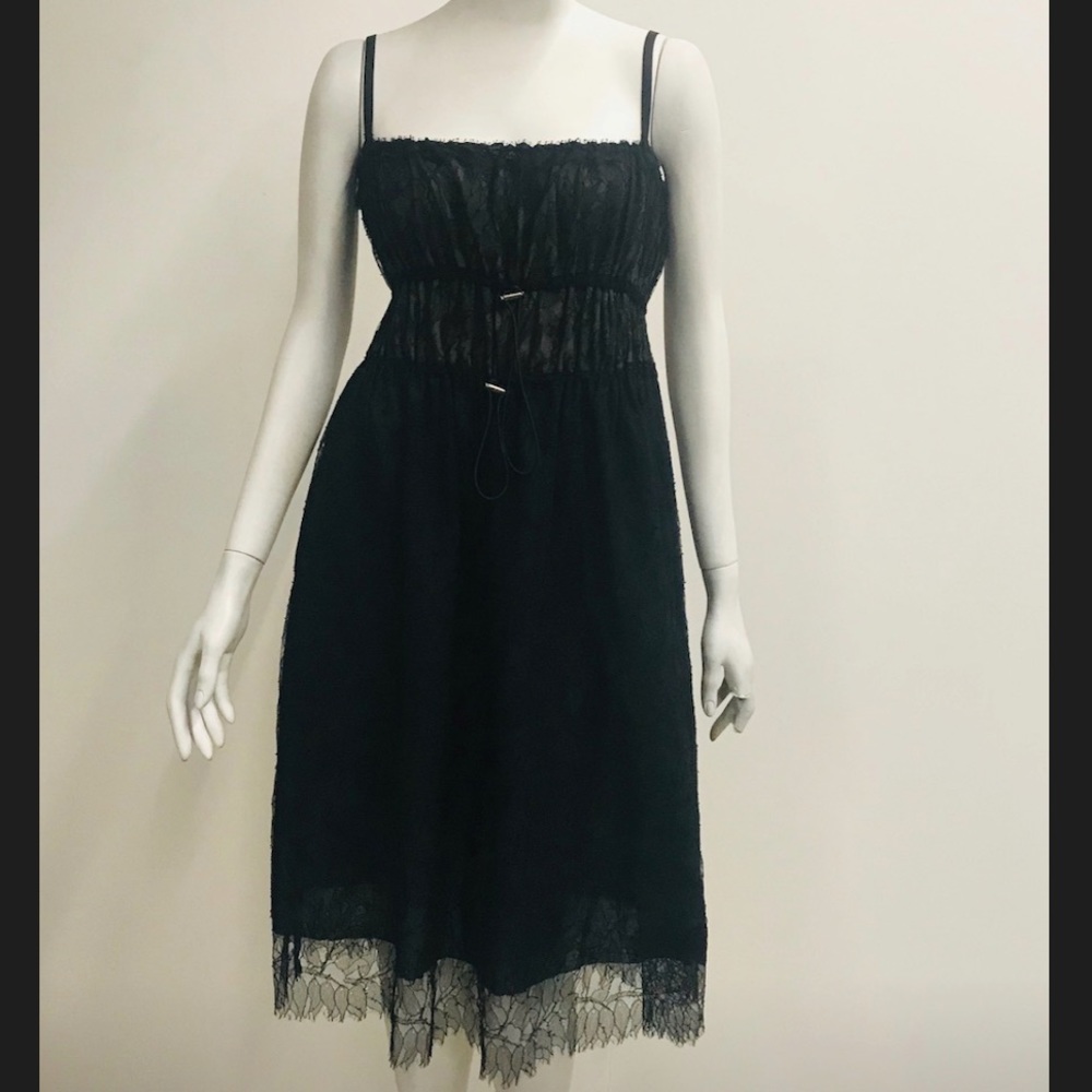 Lanvin lace spaghetti strap dress